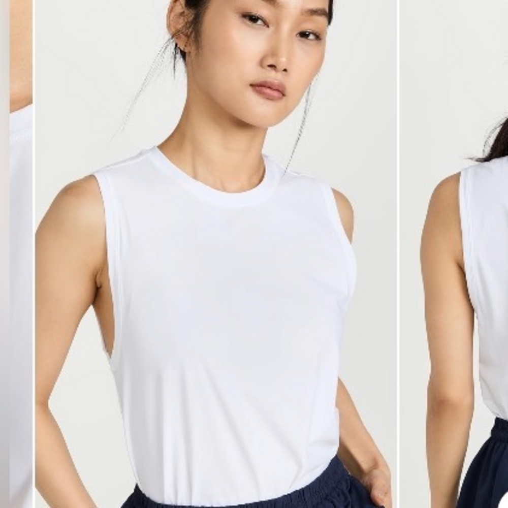 All Access white cropped tank top